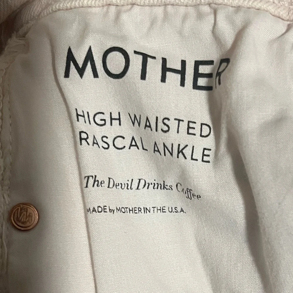 MOTHER SUPERIOR High Waisted Rascal Ankle The Devil Drinks Coffee - Soft Pink - Picture 12 of 13